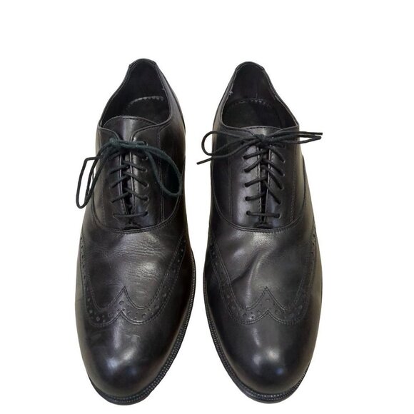 Cole Haan Air Pitney Oxford Shoe Mens 8.5 Black Wingtip Leather Lace Up Business - Picture 2 of 11